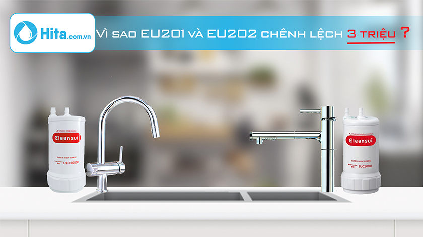 So sánh thiết bị lọc nước Mitsubishi Cleansui EU201 và EU202: Giống gì? Khác gì?
