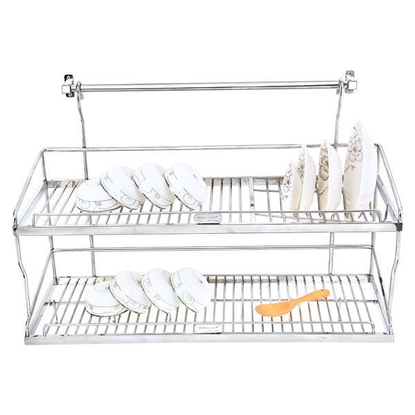 Kệ sóng chén 6 tấc 2 tầng treo (inox 304) 6T2