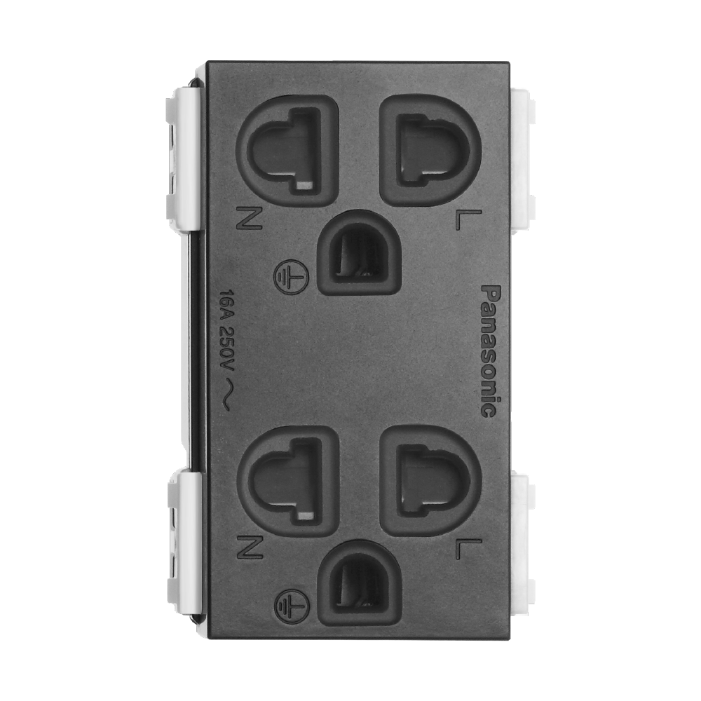 Ổ cắm đôi có màn che và dây nối đất dòng GEN-X Panasonic WEG15829B-G
