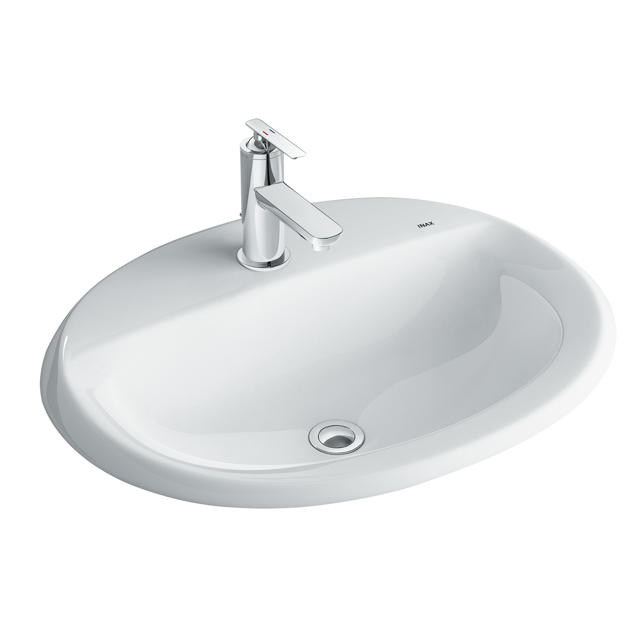 Chậu lavabo dương vành INAX AL-2395V (AL-2395VFC) men Aqua Ceramic