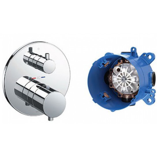 Van điều chỉnh nhiệt độ kèm van dừng và phụ kiện âm tường TOTO TBV01407B TBN01001B