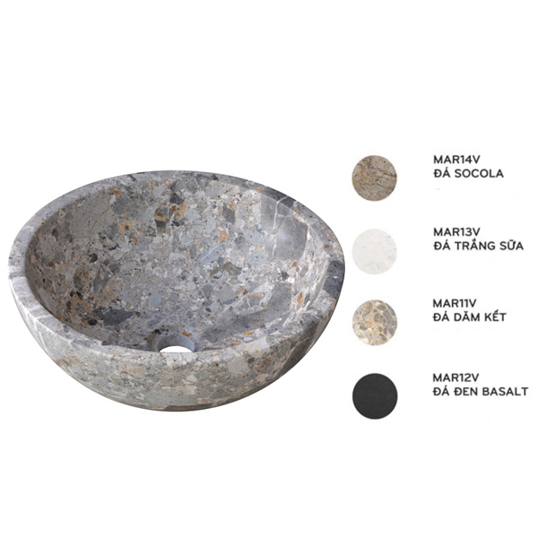 Chậu lavabo đặt bàn Kanly đá Marble tự nhiên MAR1