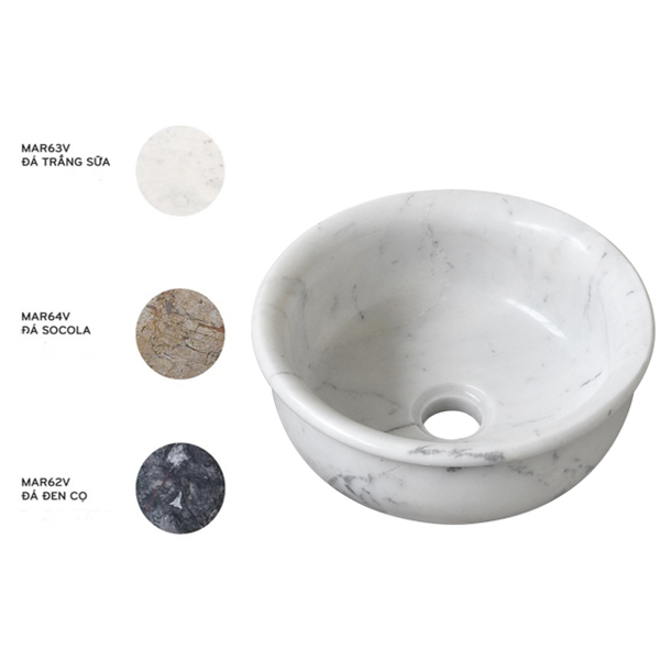 Chậu lavabo đặt bàn Kanly đá tự nhiên Marble 30cm MAR6